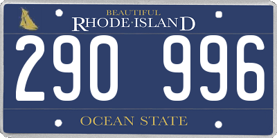RI license plate 290996