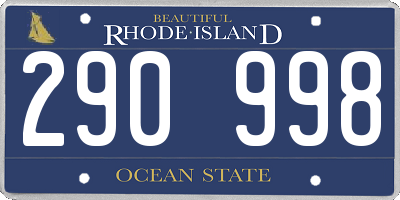 RI license plate 290998