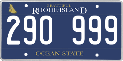 RI license plate 290999