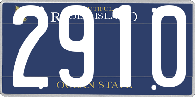RI license plate 2910