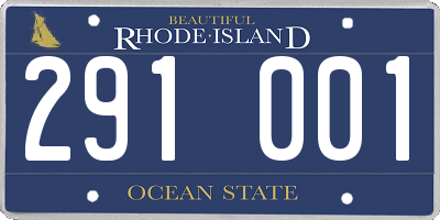 RI license plate 291001