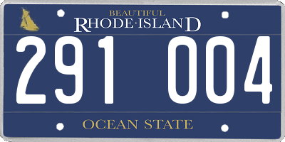 RI license plate 291004