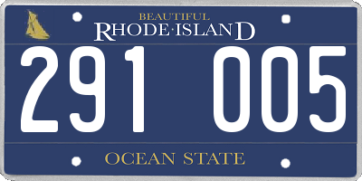 RI license plate 291005
