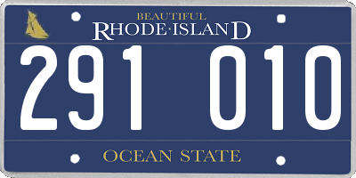 RI license plate 291010