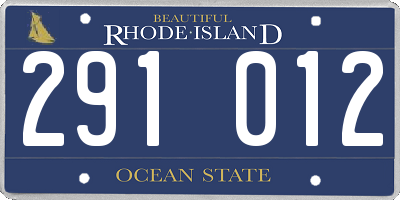 RI license plate 291012