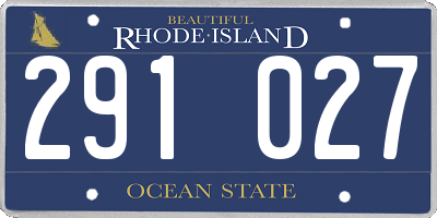RI license plate 291027