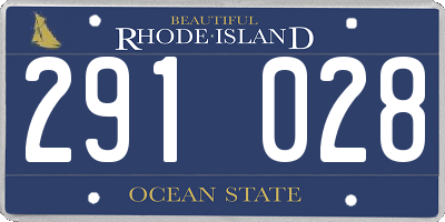 RI license plate 291028