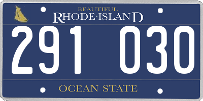 RI license plate 291030