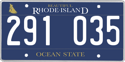RI license plate 291035