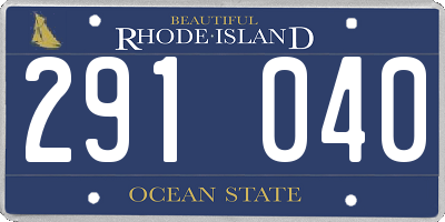 RI license plate 291040