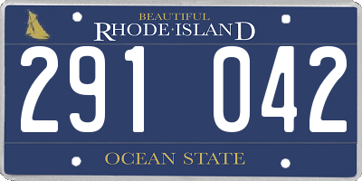 RI license plate 291042