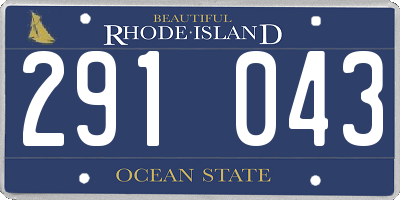 RI license plate 291043