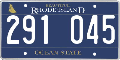 RI license plate 291045