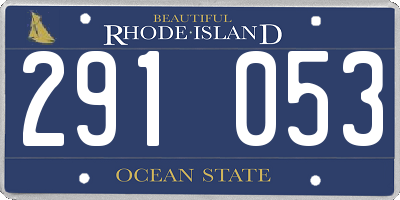 RI license plate 291053