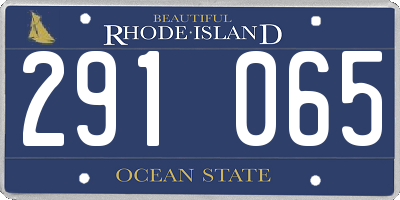RI license plate 291065