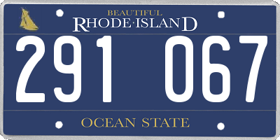 RI license plate 291067