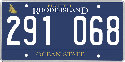 RI license plate 291068