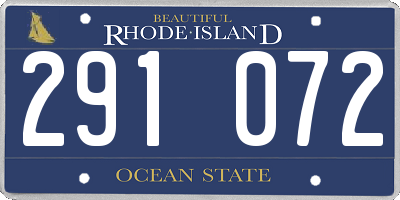 RI license plate 291072