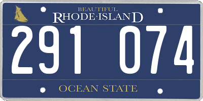 RI license plate 291074