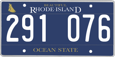 RI license plate 291076