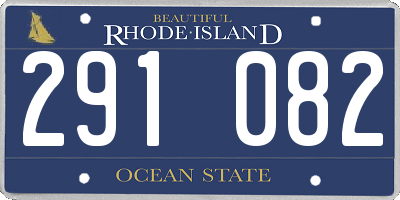 RI license plate 291082