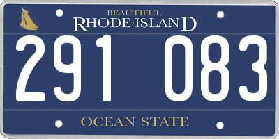 RI license plate 291083