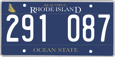 RI license plate 291087