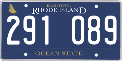 RI license plate 291089