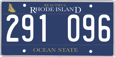 RI license plate 291096