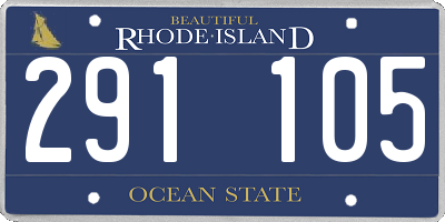 RI license plate 291105