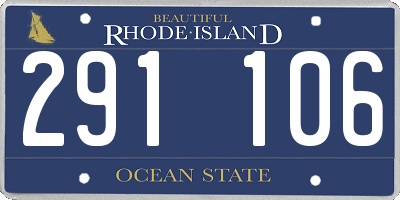 RI license plate 291106