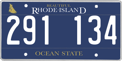 RI license plate 291134