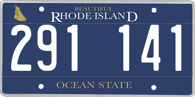 RI license plate 291141
