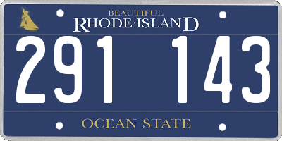 RI license plate 291143