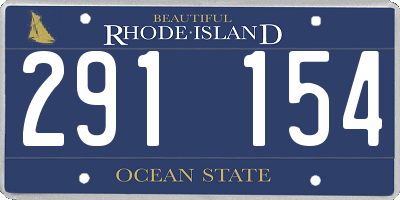 RI license plate 291154