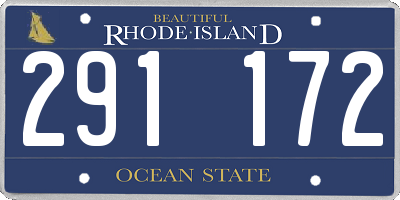 RI license plate 291172