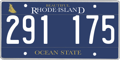 RI license plate 291175