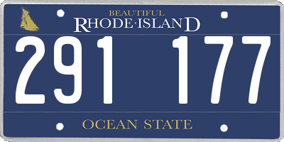 RI license plate 291177
