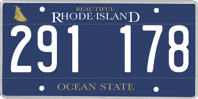RI license plate 291178