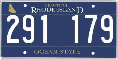 RI license plate 291179