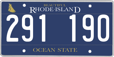RI license plate 291190