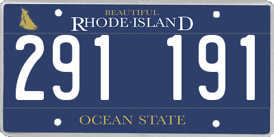 RI license plate 291191