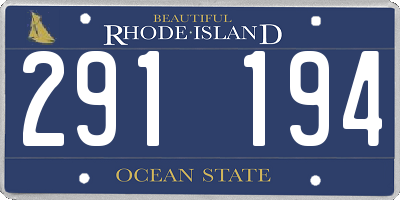 RI license plate 291194