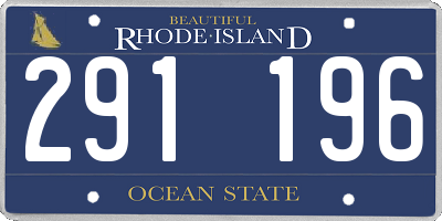 RI license plate 291196