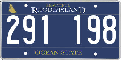 RI license plate 291198