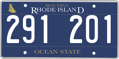 RI license plate 291201