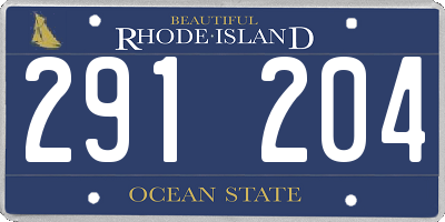 RI license plate 291204