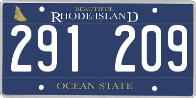 RI license plate 291209