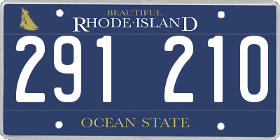 RI license plate 291210