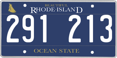 RI license plate 291213